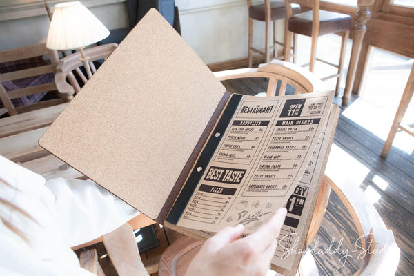 leather menu hardbook for restaurant shopdaddy studio