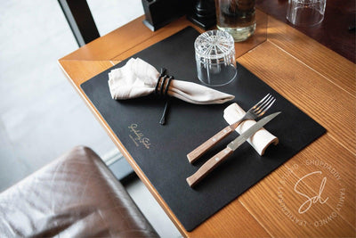 restaurant leather table placemat shopdaddy studio