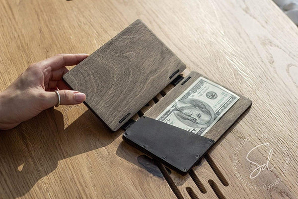 restaurant Wooden Check Presenter with Pocket on Screws