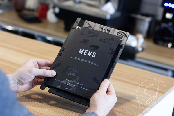bar wooden Menu Board with Elastic Band
