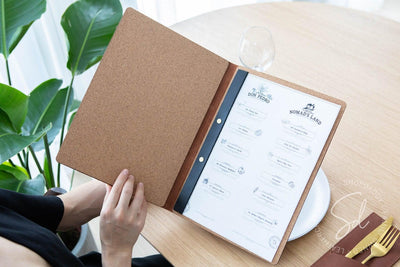 menu leather holder for restaurant A4 shopdaddy studio