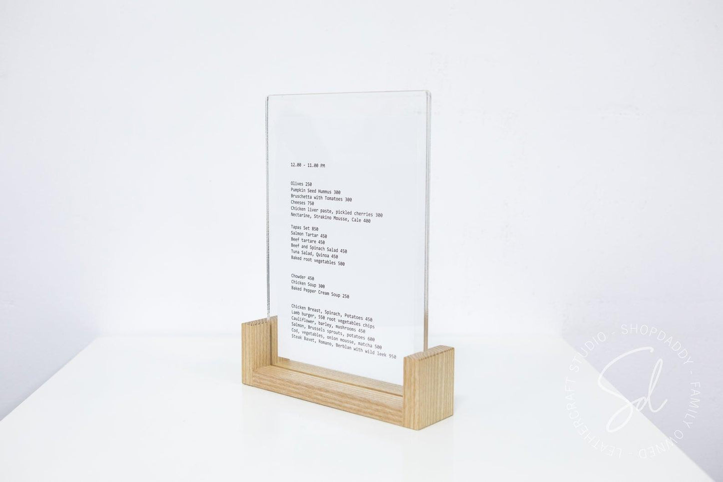 contactless wooden menu stand shopdaddy studio