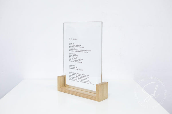contactless wooden menu stand shopdaddy studio