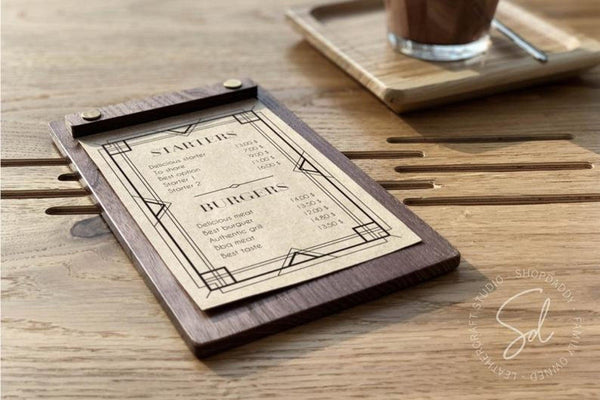Wooden Menu Board with logo