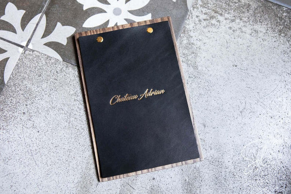 Elegant Menu Board with Thick Leather Cover