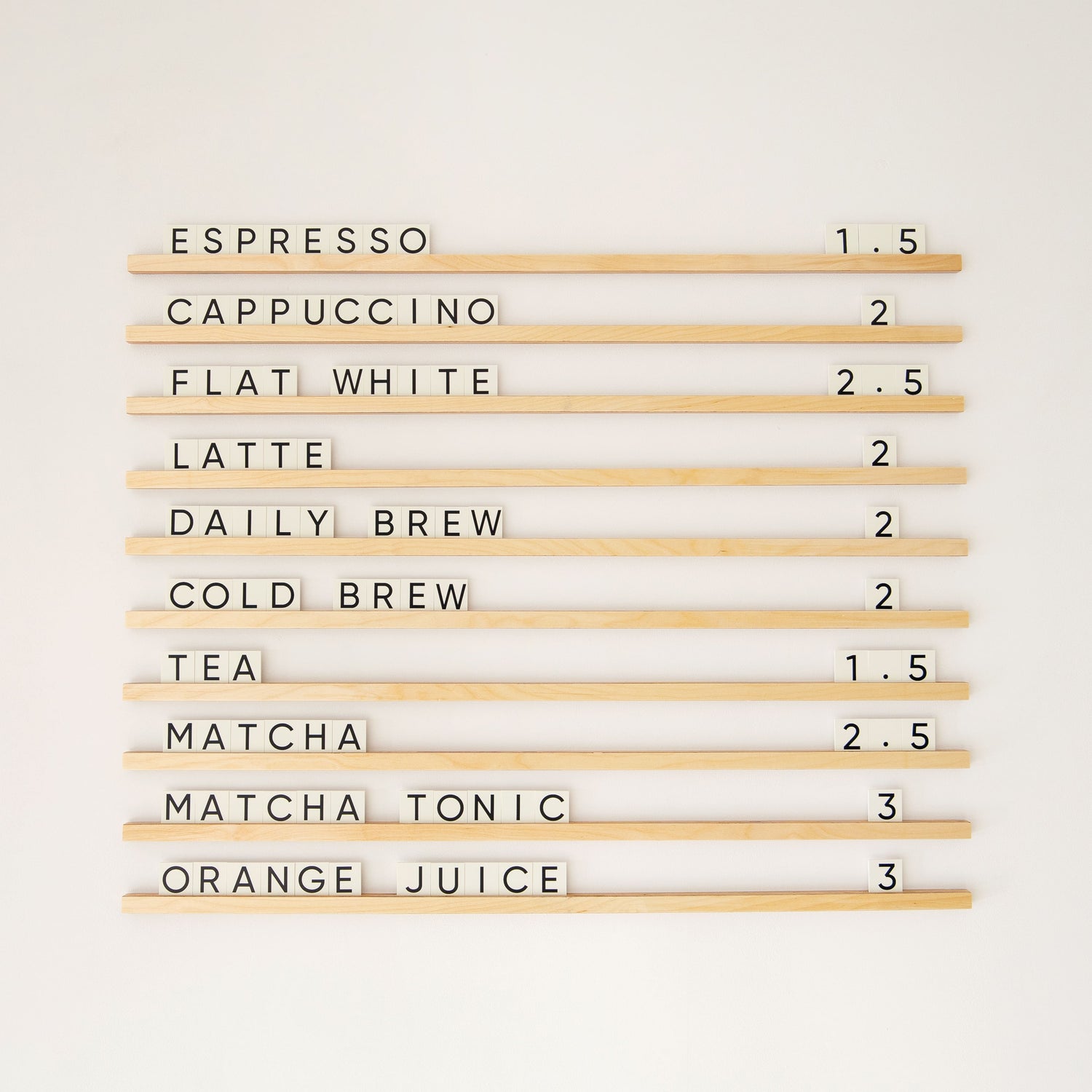 Wall Menu Letter Board