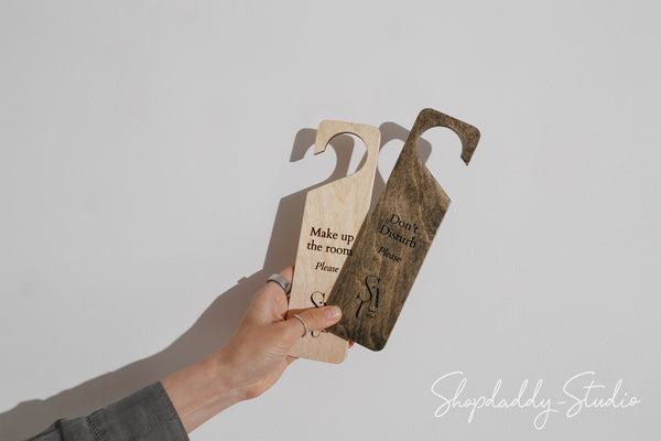 Durable Walnut Double-Sided Wooden Door Hanger