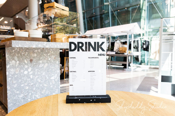 Acrylic Sign Holder for restaurant