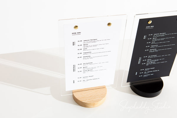 Acrylic Table Top Display Stand with Wooden Stand