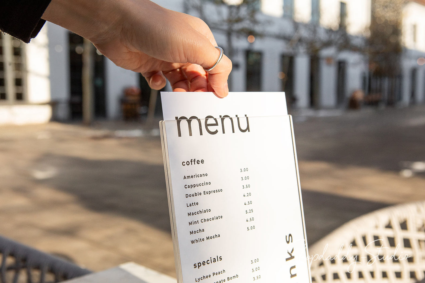 Acrylic Table Top Menu Stand with Double Transparent Sleeve for bars
