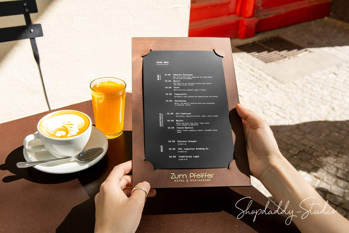 Antique Brown Recycled Leather Menu Holder