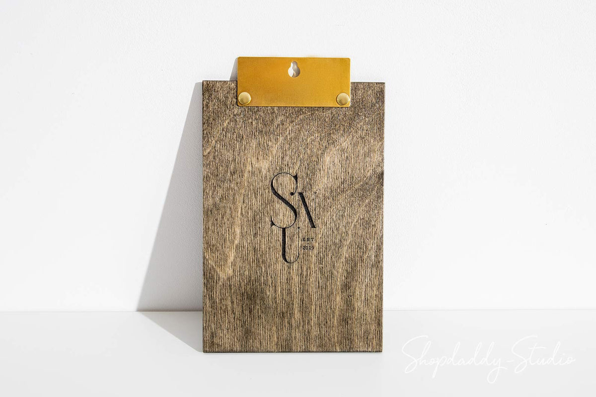 Bar Menu Holder with brass mount
