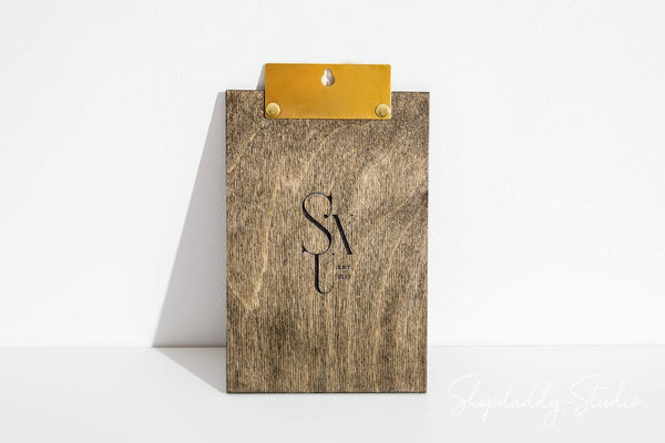 Bar Menu Holder with brass mount