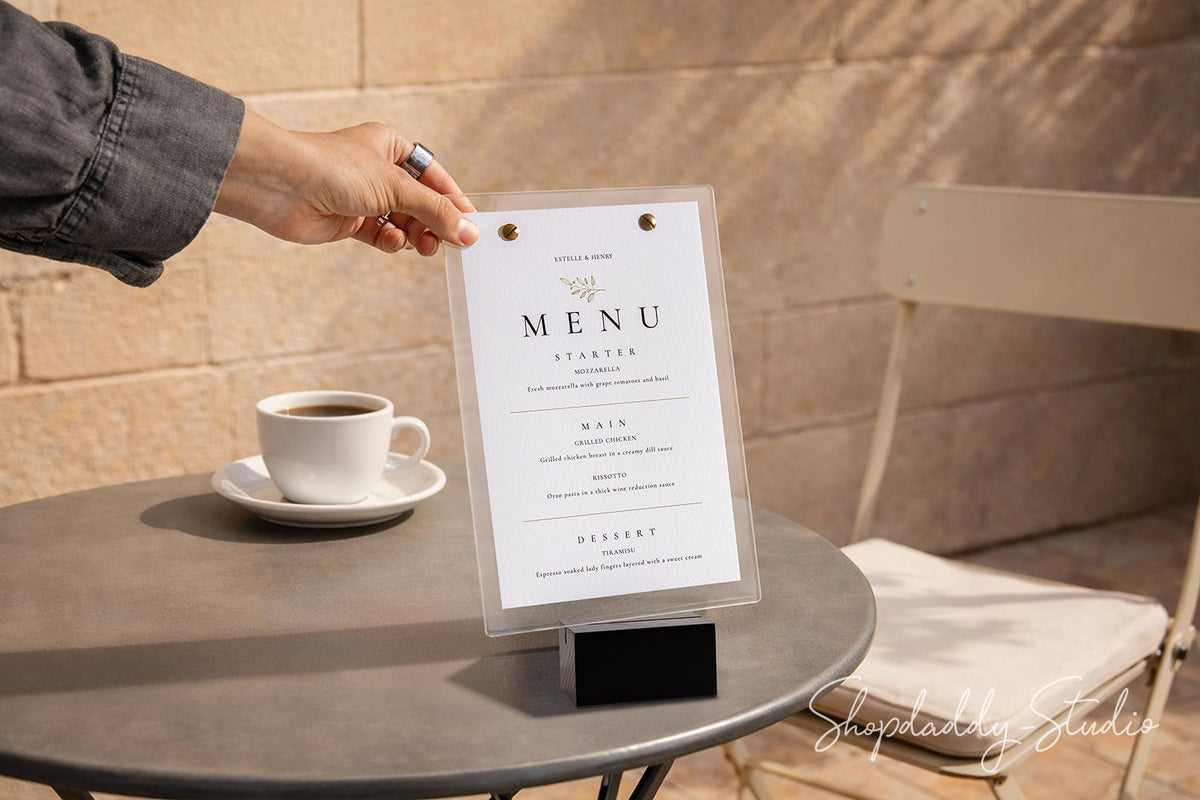 Black Bar Base with Acrylic Plate for Cafes and Bars