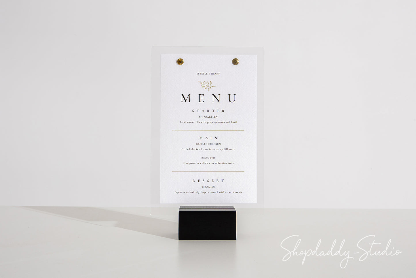 Black Bar Base with Acrylic Plate with Custom Logo