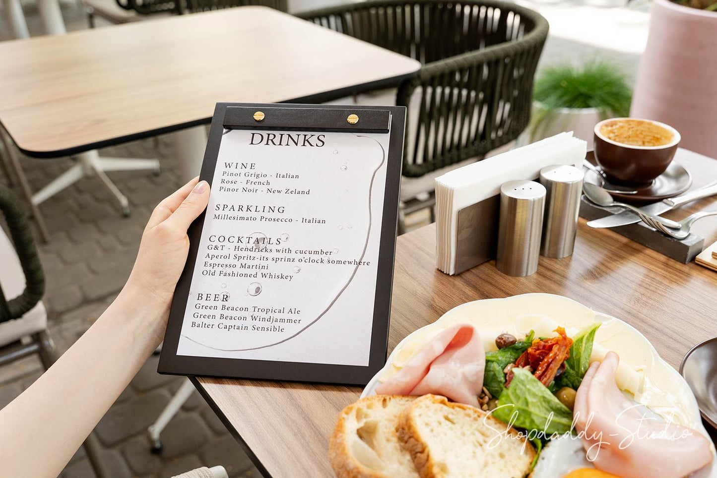 Black Custom Wooden Menu Board