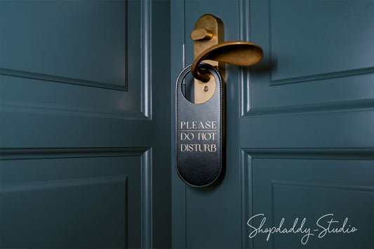 Black Do Not Disturb Door Sign