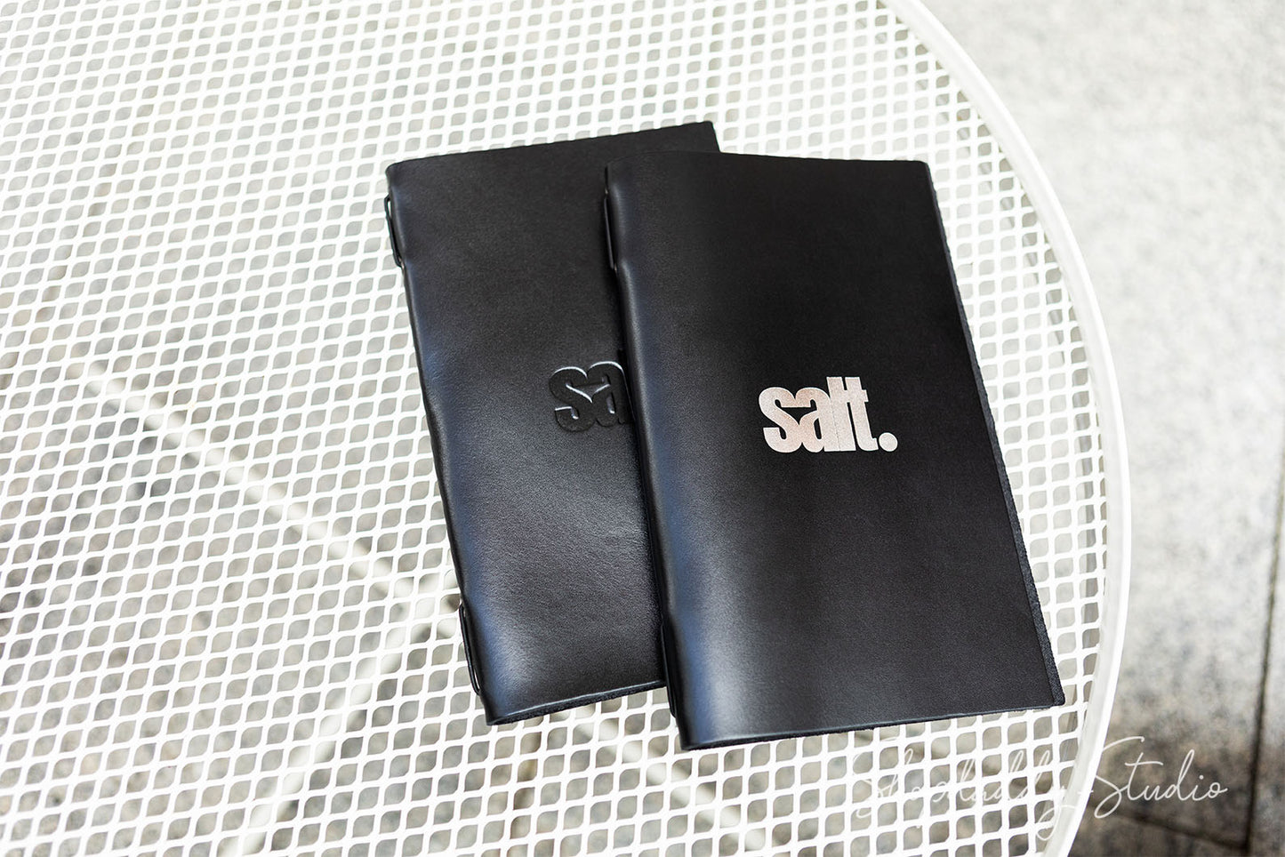 Black Thick Leather Menu Cover with Elastic Band