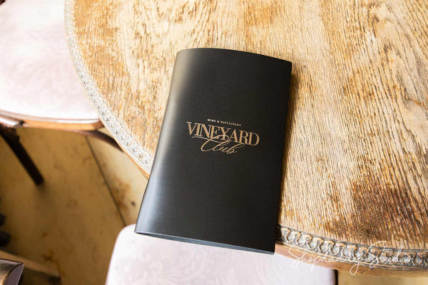 Black Leather Menu Cover with Rings Mechanism for Bar