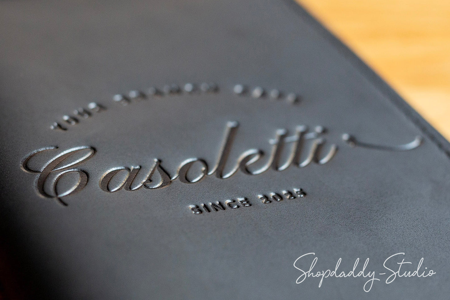 Black Leather Server Book with Pen Loop for Hospitality