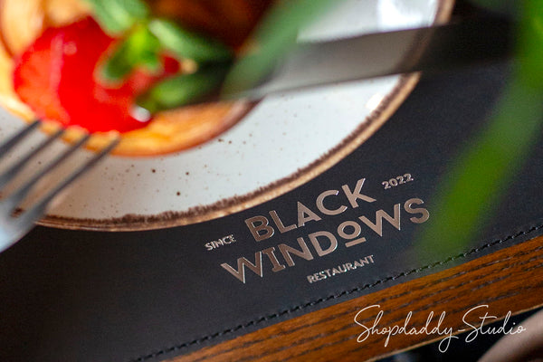 Black Leather Table Dining Placemat for Fine Dining