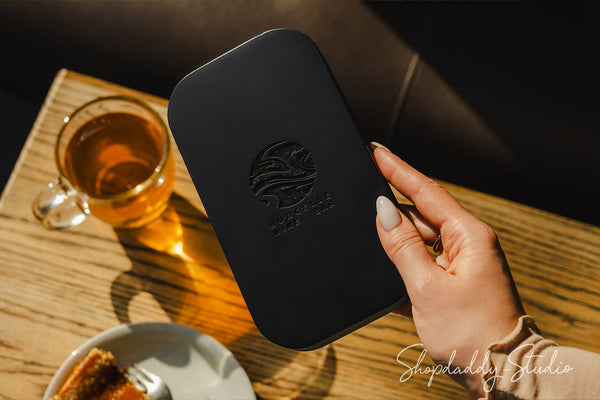 Black Oval Wood Check Box With Magnets for restaurant