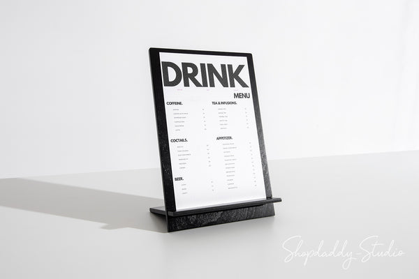 Black Plywood Angled Table Tent for Hospitality