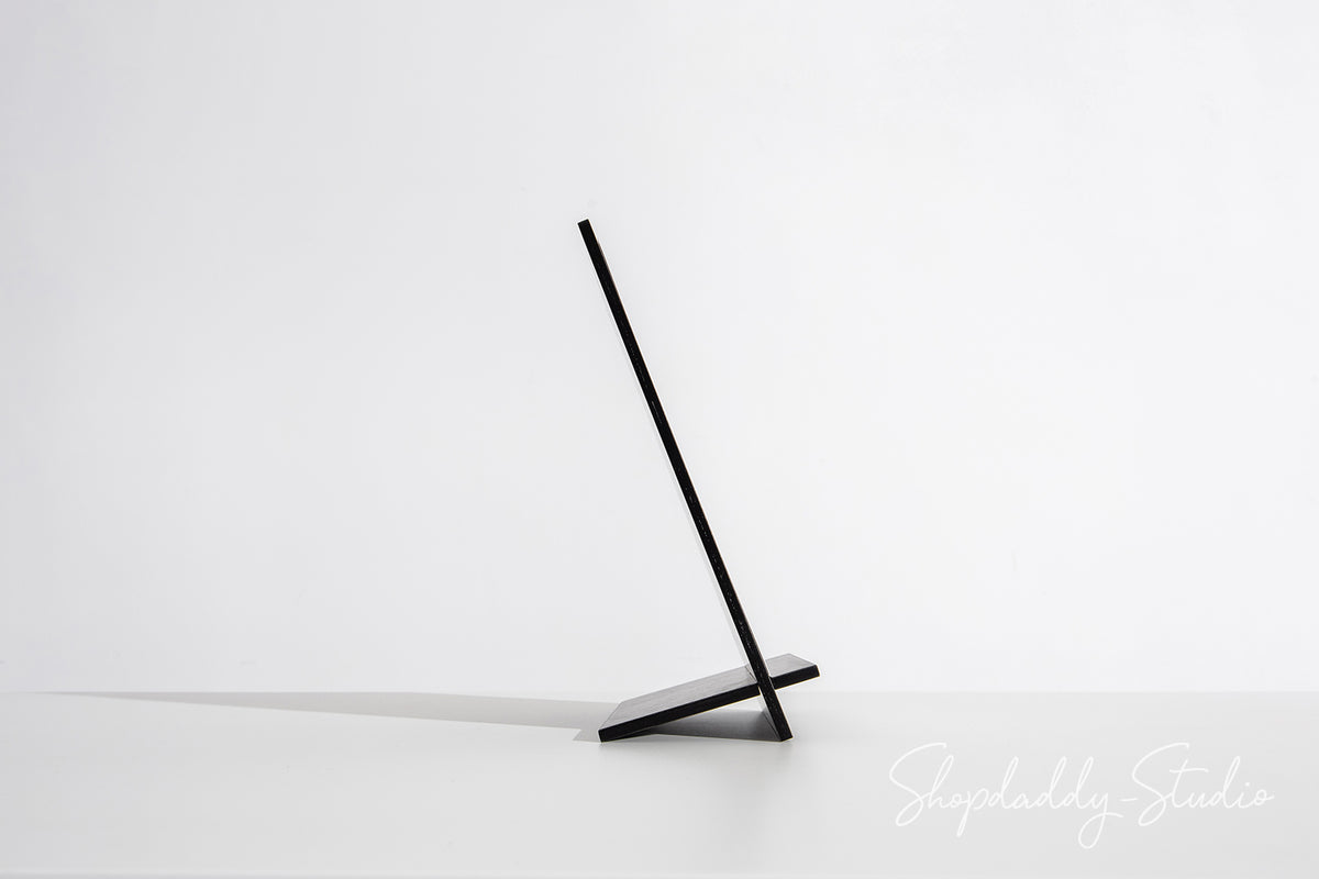 Black Plywood Angled Table Tent with Custom Logo