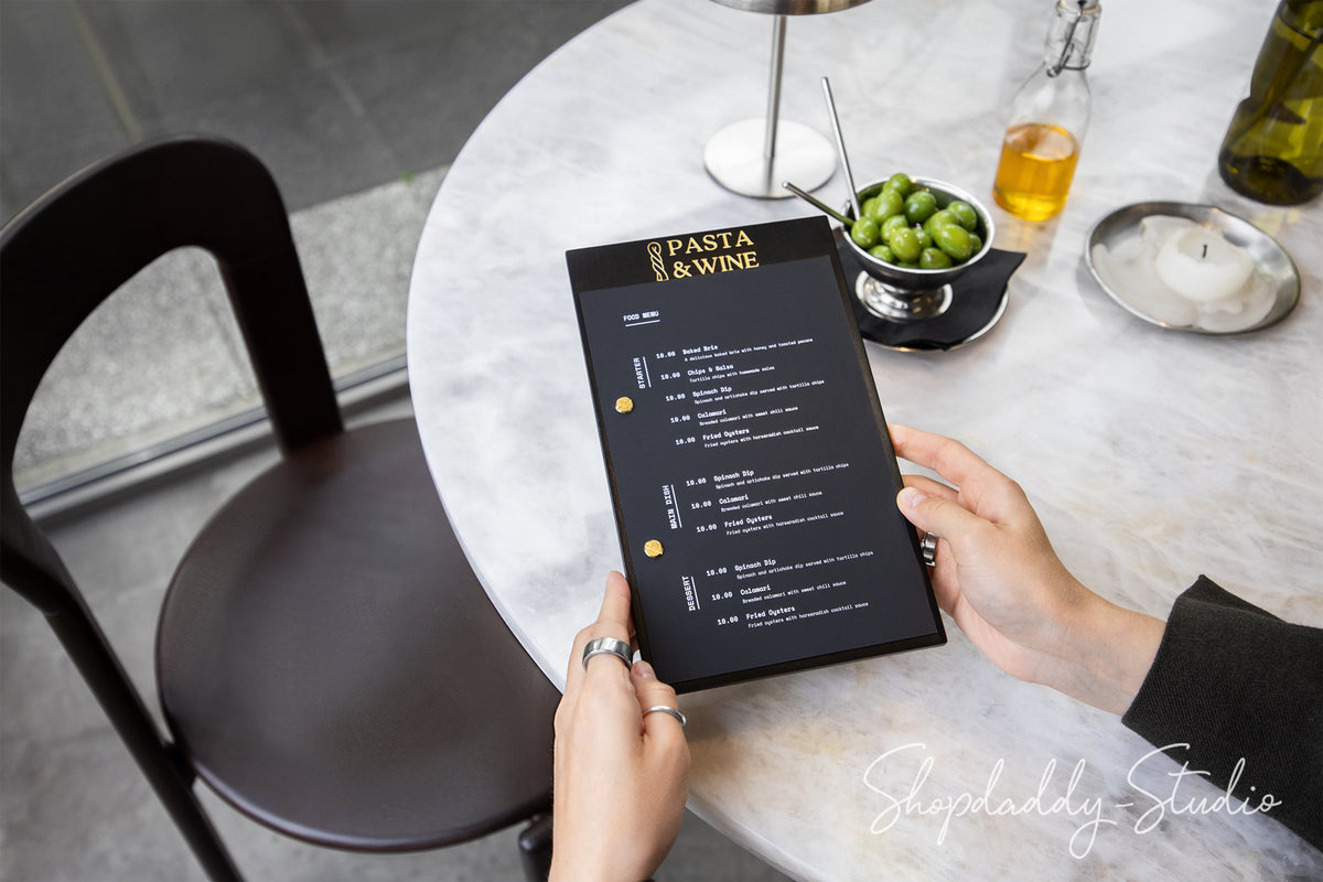 Black Plywood Menu Board with Logo for Restaurants