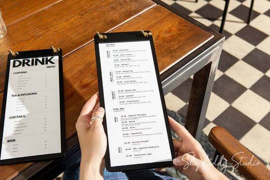 Black Plywood Menu Board with Plank for restaurant