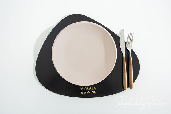 Black Thick Leather Pable Table mat for restaurant