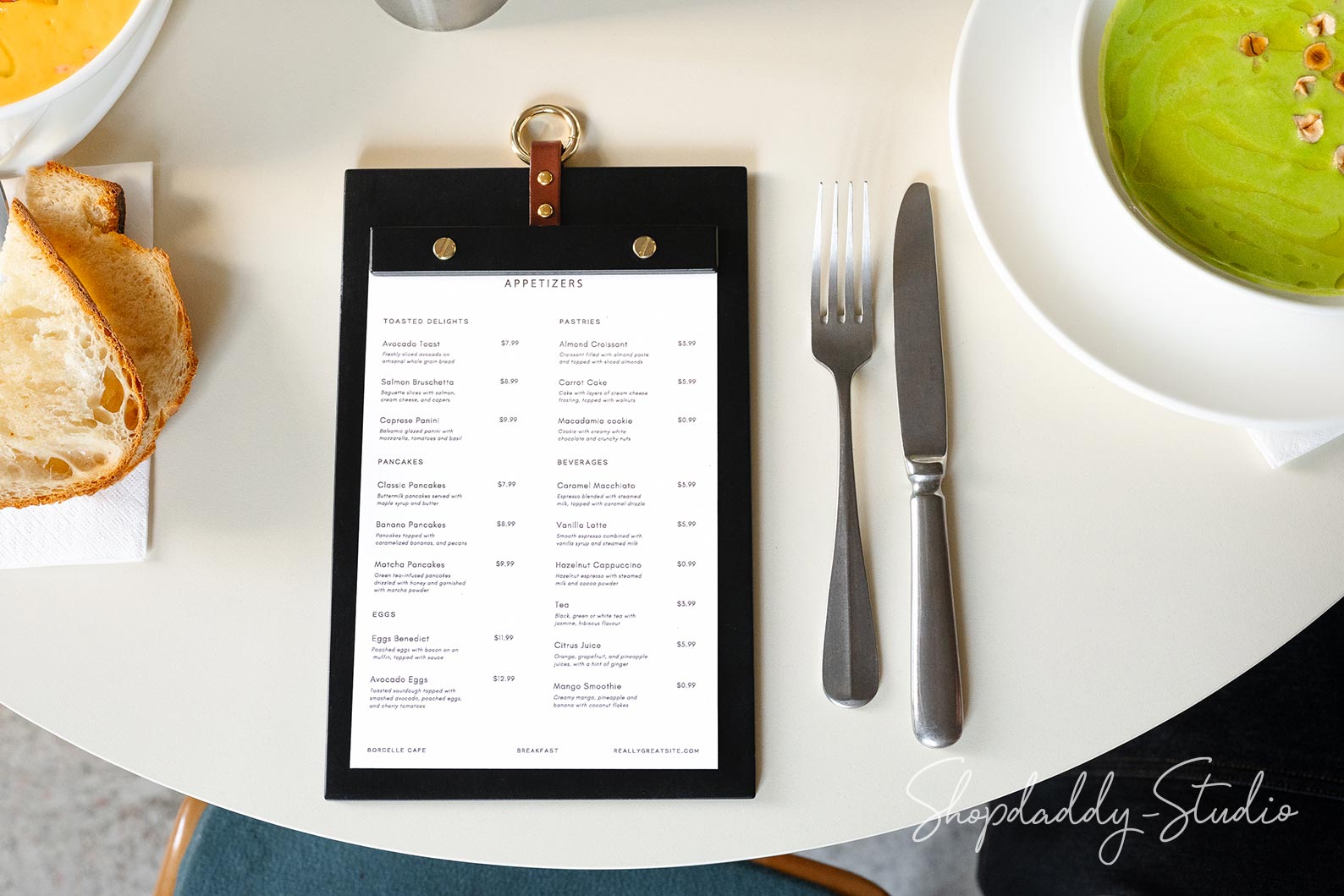 Black Wooden Menu Holder with Metal Ring – Shopdaddy-Studio