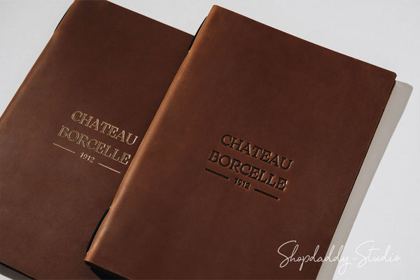 Brown Double Leather Menu Cover with Corners for food menu