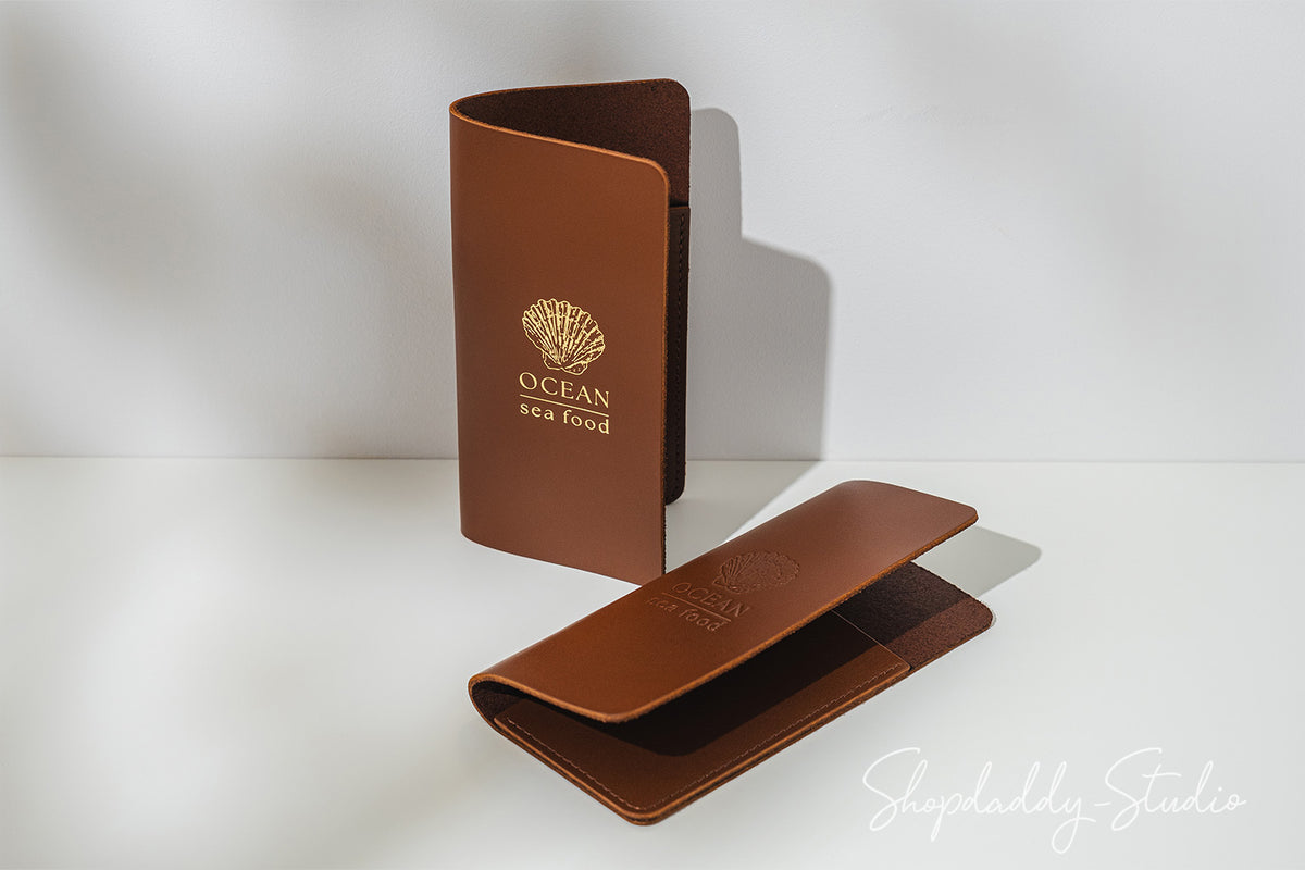 Brown Rounded Server Book for restaurant