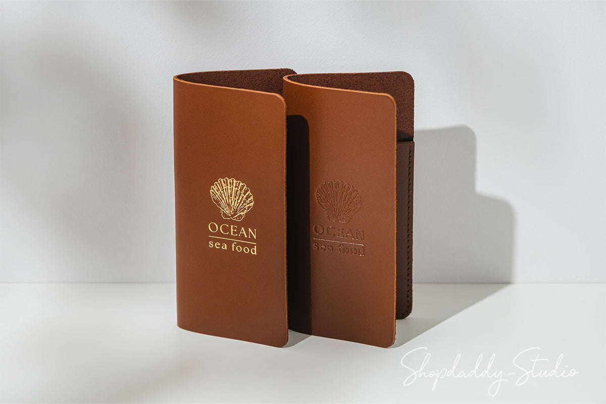 Brown Rounded Server Check Holder for restaurant