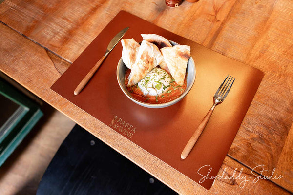 Brown Thick Leather Table Dining Placemat