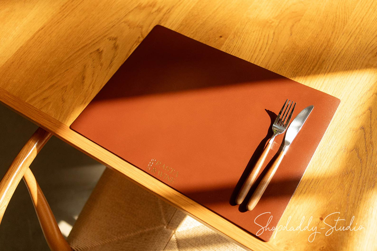 Brown Thick Leather Table Dining Placemat for restaurant