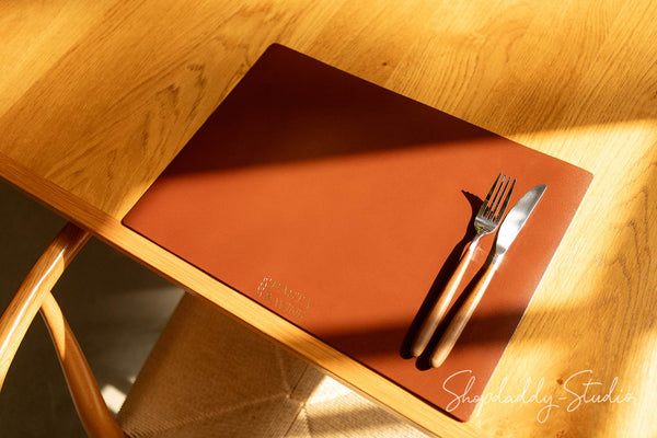Brown Thick Leather Table Dining Placemat for restaurant