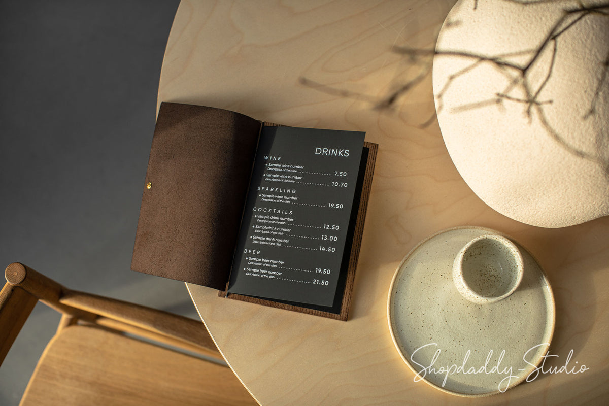 Cafe Bar Leather Menu Covers