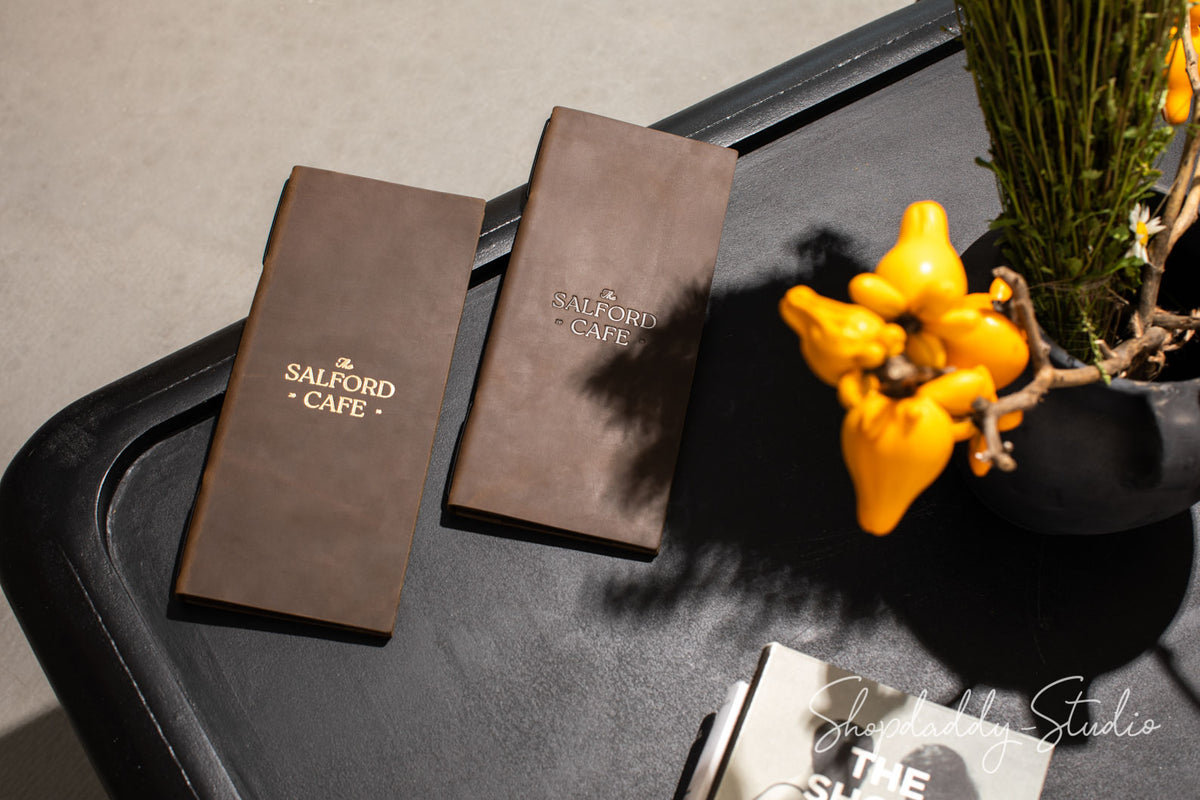 Chocolate Double Leather Menu Cover with Corners