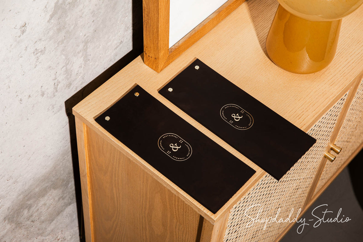 Chocolate Double Leather Menu Holder on Screws