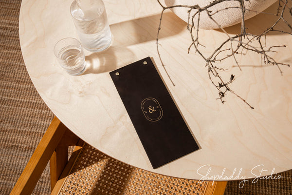 Chocolate Double Leather Menu on Metal Screws