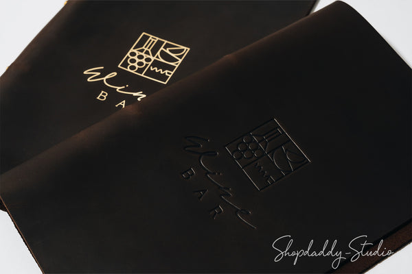 Chocolate Leather Menu Folder with Steel Rings for bar