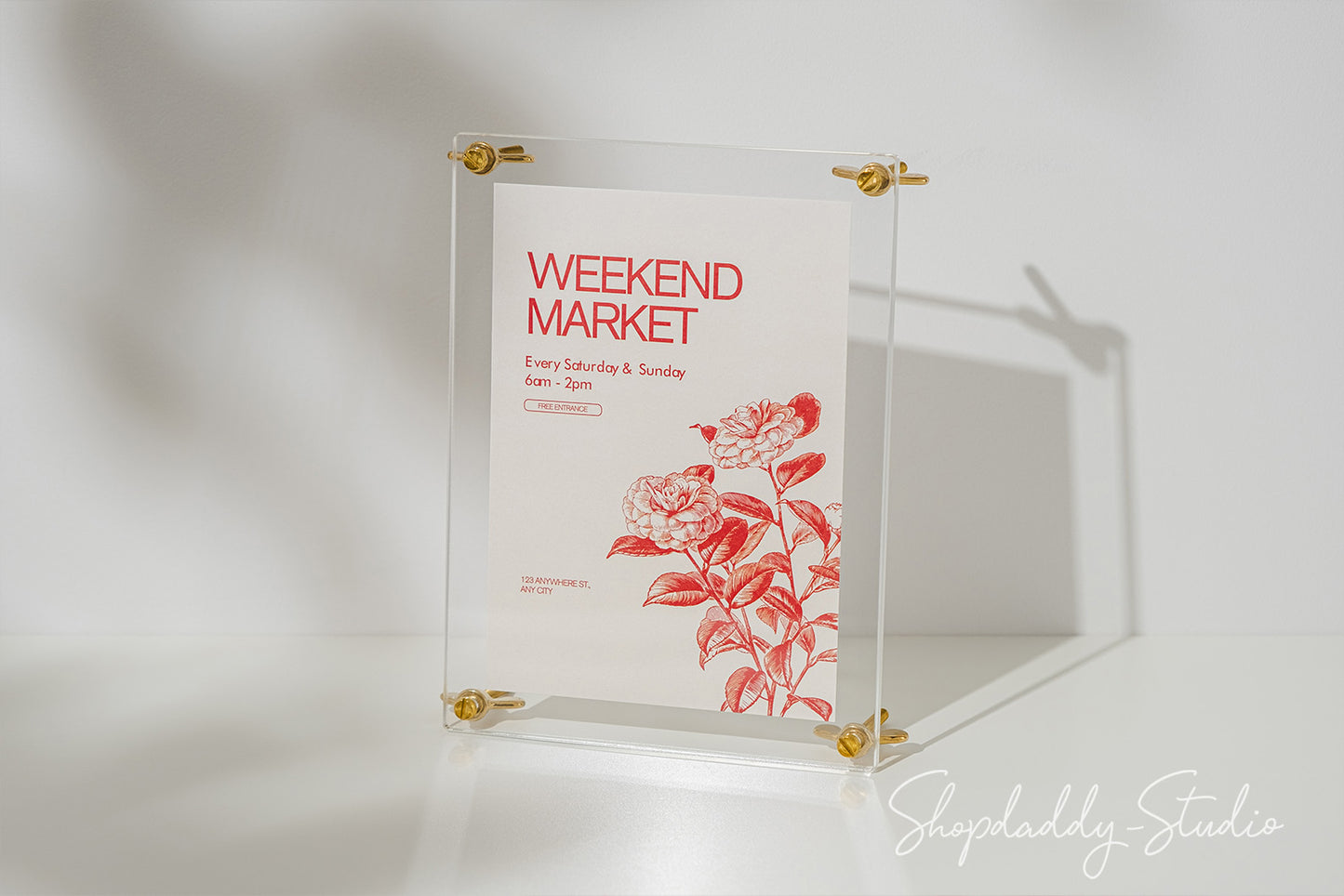 Clear Acrylic Sign Holder with Metal Screws for drink menu