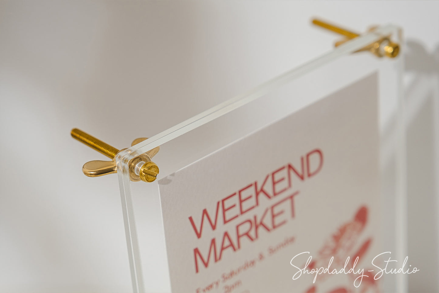 Clear Acrylic Sign Holder with Metal Screws for receptions