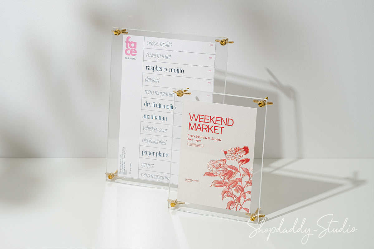Clear Acrylic Sign Holder with Metal Screws for special offers