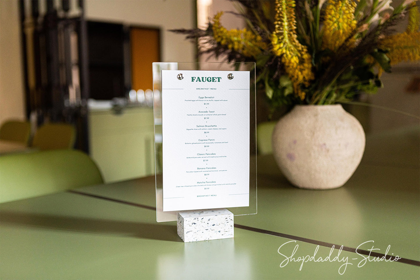 Compact Acrylic Tabletop Menu Holder for restaurant