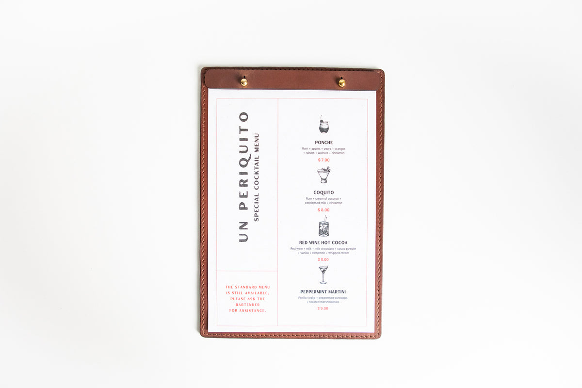 Personalized Brown Double Leather Holder with Caburn Plank