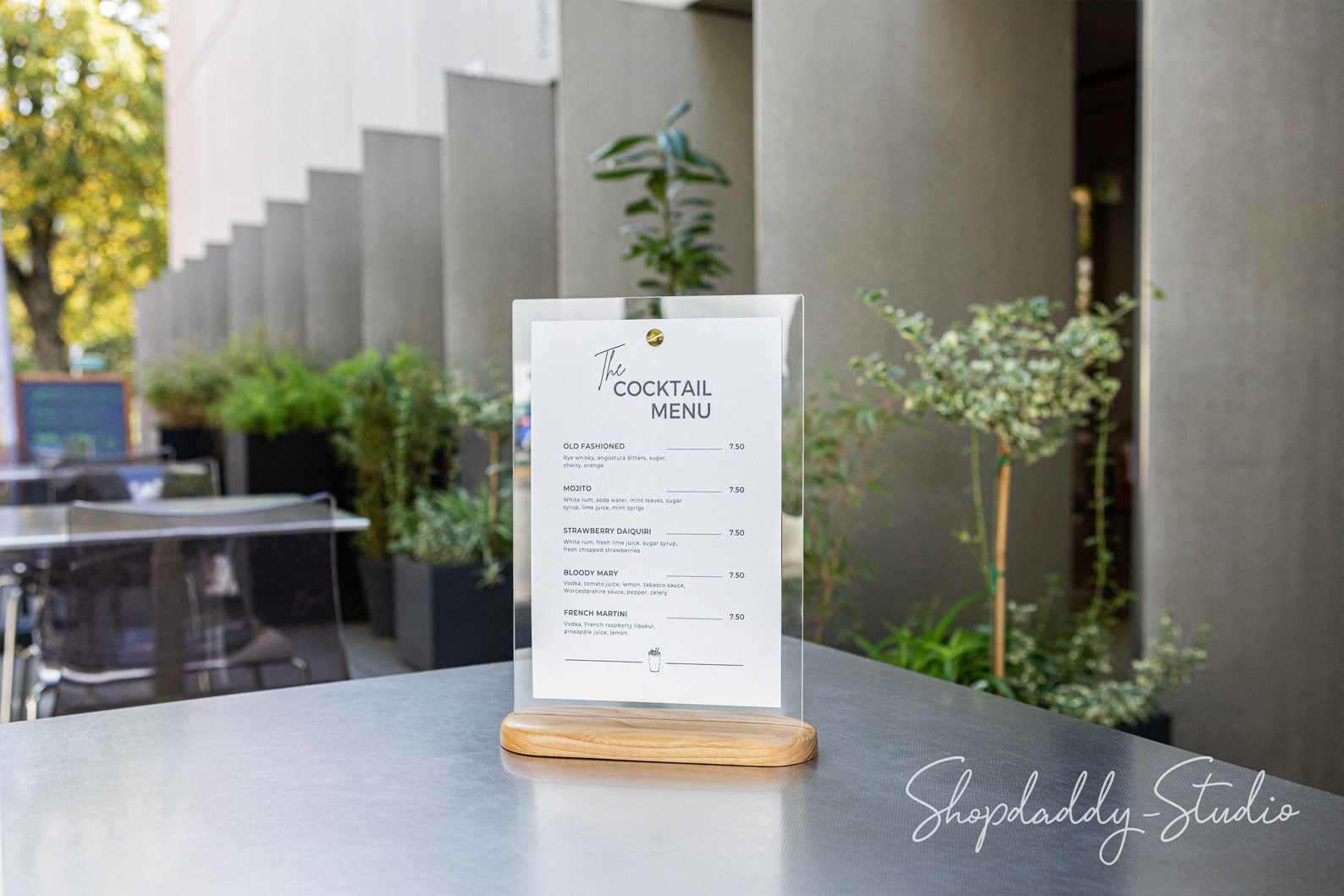 Matt Lacquer Wooden/Acrylic Table Menu Stand – Shopdaddy-Studio