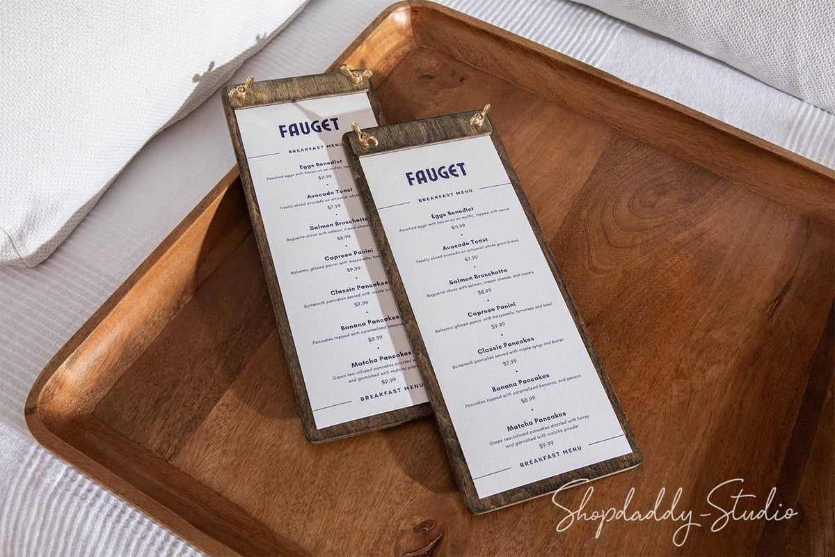 Compact Wooden Menu Holder